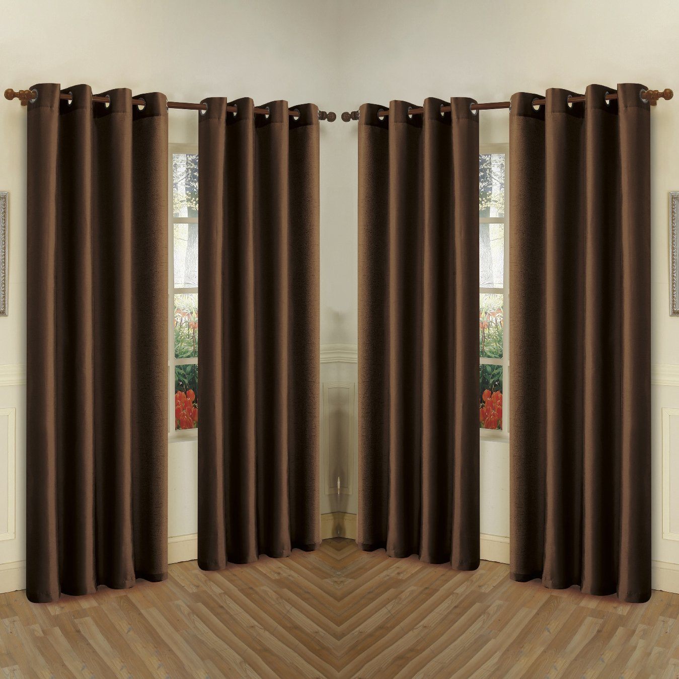 Rynx | 4-Pack: Faux-Silk Grommet Panels with Eyelets