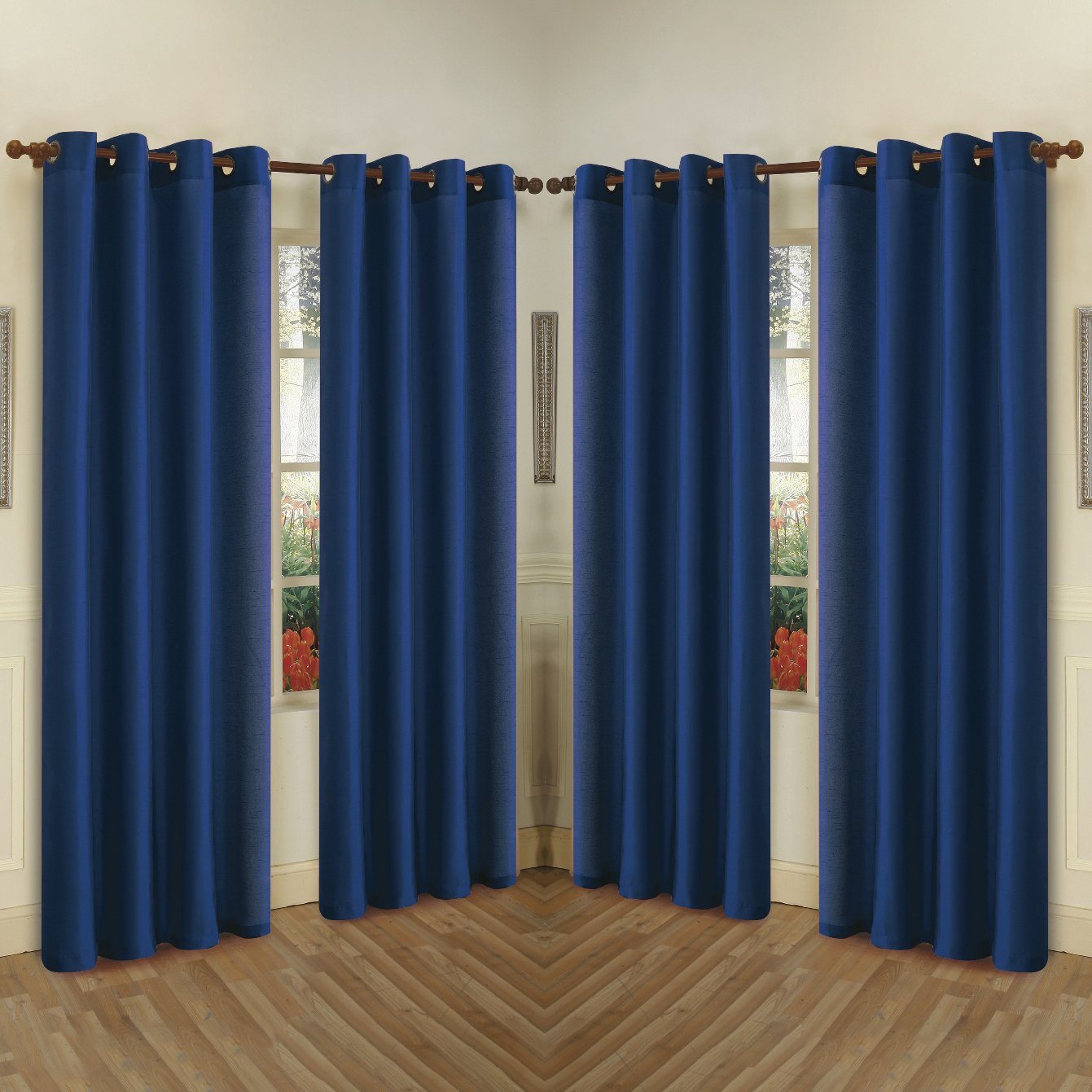 Rynx | 4-Pack: Faux-Silk Grommet Panels with Eyelets