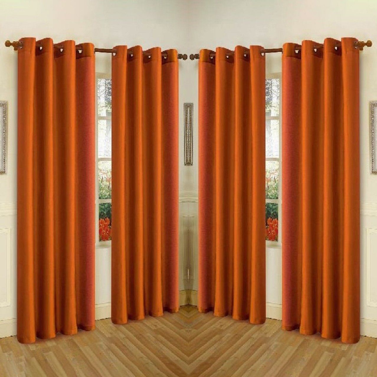 Rynx | 4-Pack: Faux-Silk Grommet Panels with Eyelets