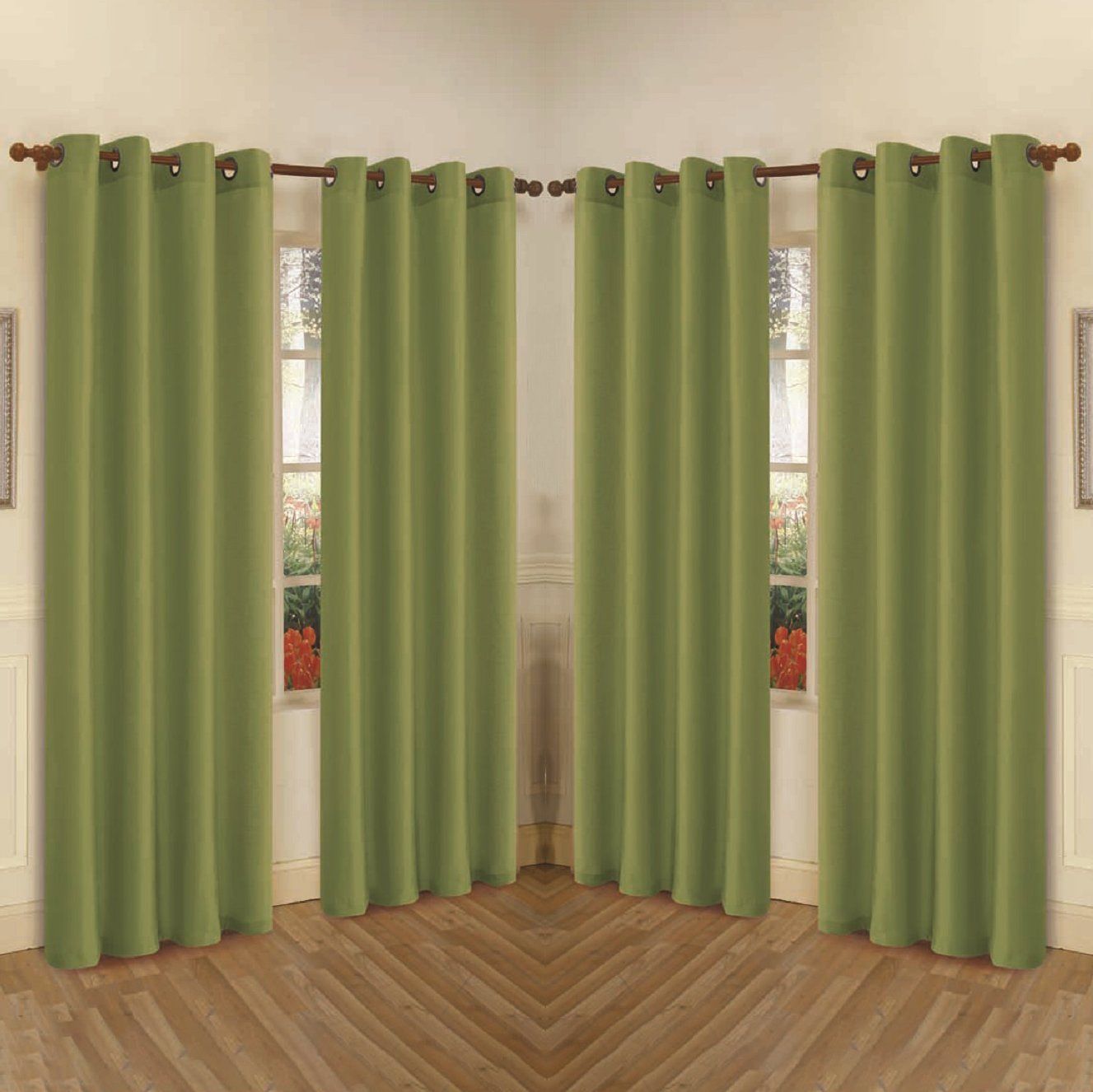 Rynx | 4-Pack: Faux-Silk Grommet Panels with Eyelets