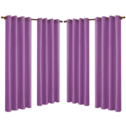 Rynx | 4-Pack: Faux-Silk Grommet Panels with Eyelets