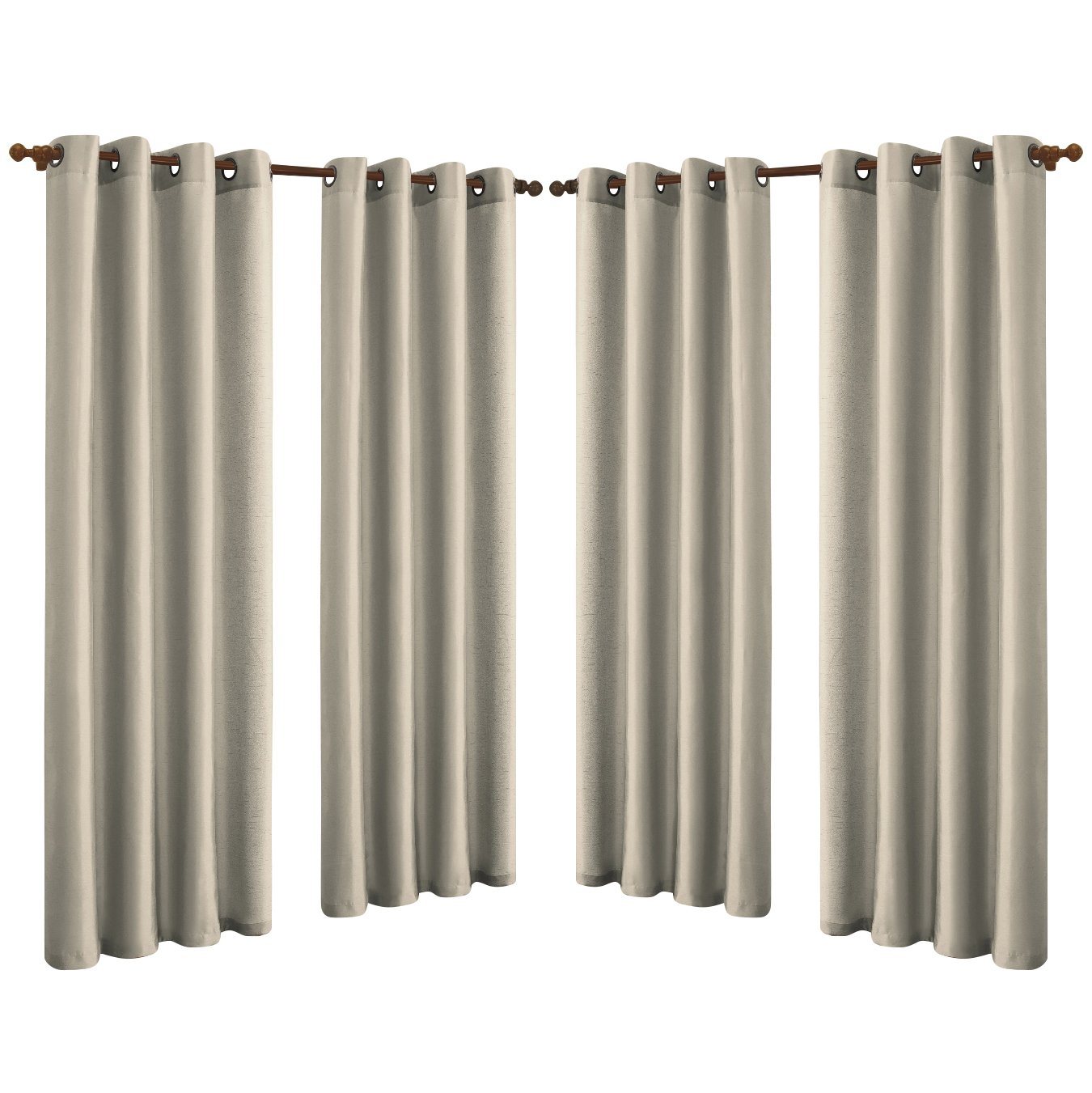 Rynx | 4-Pack: Faux-Silk Grommet Panels with Eyelets