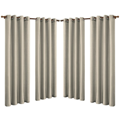 Rynx | 4-Pack: Faux-Silk Grommet Panels with Eyelets