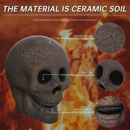 Rynx | 4-Pack: Halloween Fireplace Skull Ceramic Props