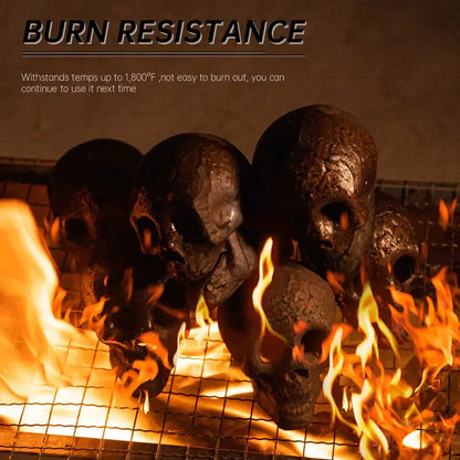 Rynx | 4-Pack: Halloween Fireplace Skull Ceramic Props