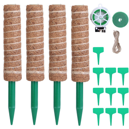Rynx | 4-Pieces: Coco Coir Expandable Moss Pole for Climbing Plants