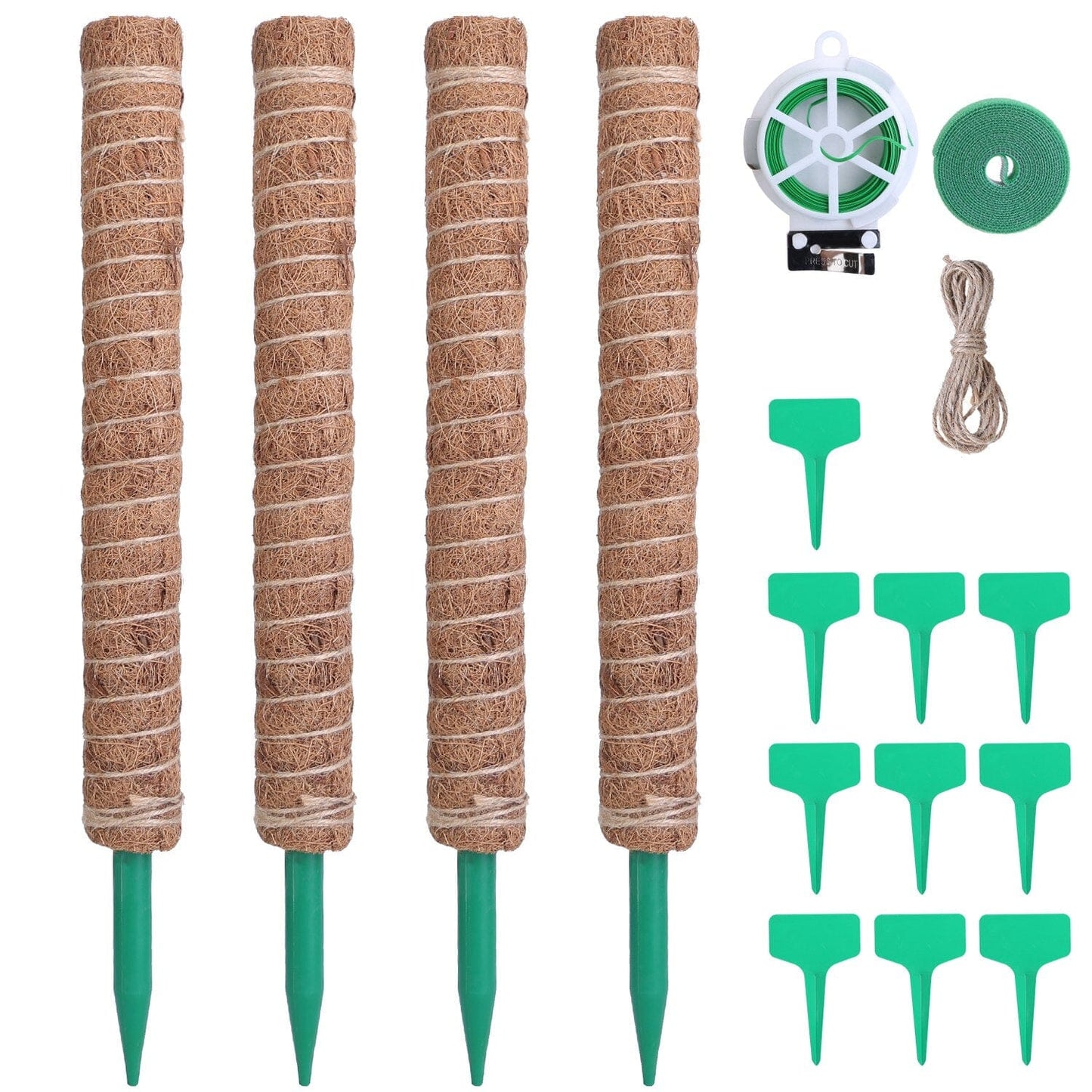 Rynx | 4-Pieces: Coco Coir Expandable Moss Pole for Climbing Plants
