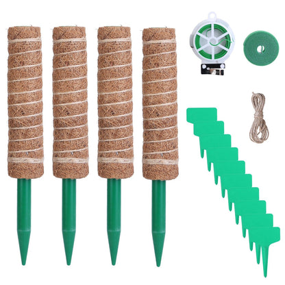Rynx | 4-Pieces: Coco Coir Expandable Moss Pole for Climbing Plants