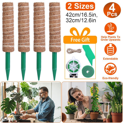 Rynx | 4-Pieces: Coco Coir Expandable Moss Pole for Climbing Plants
