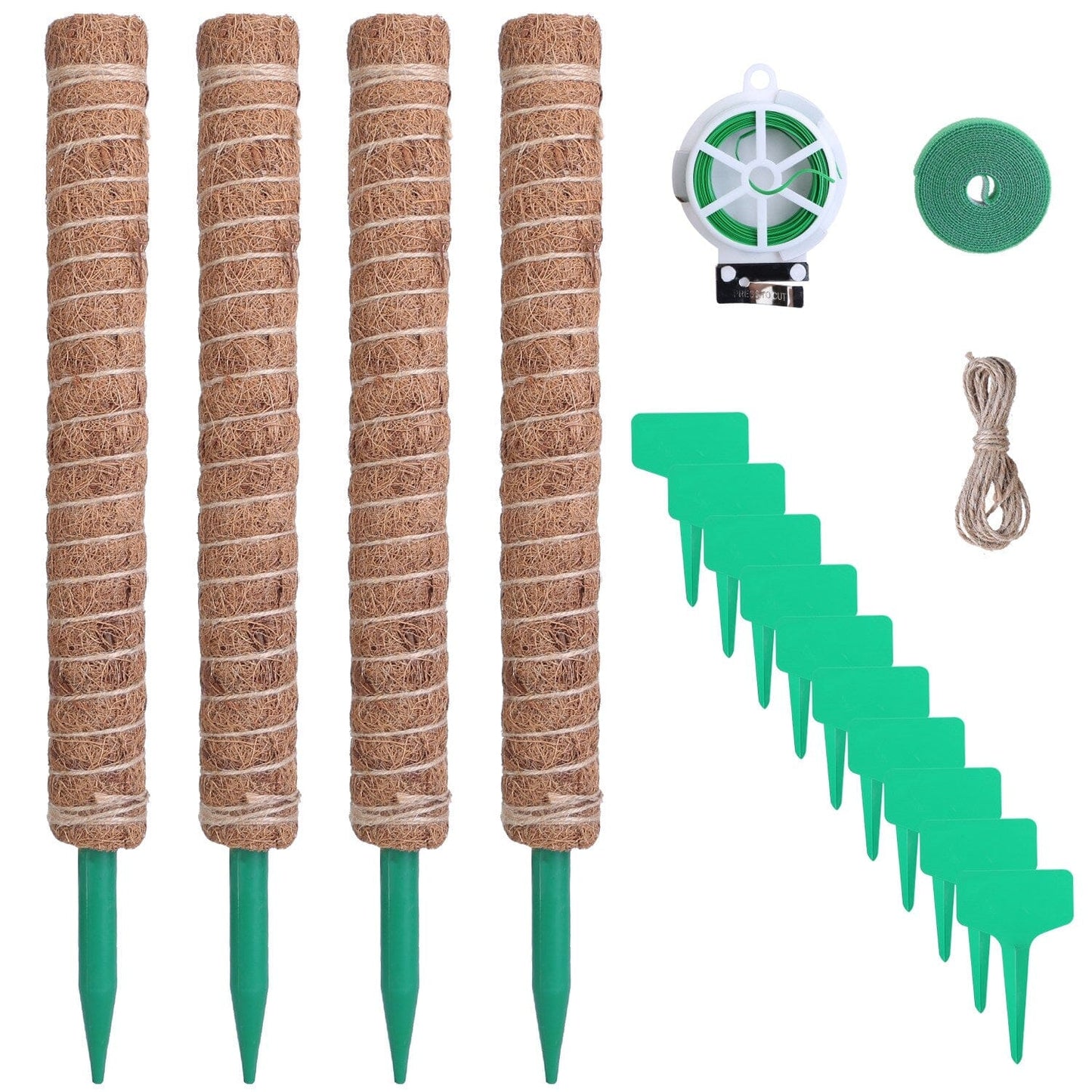 Rynx | 4-Pieces: Coco Coir Expandable Moss Pole for Climbing Plants