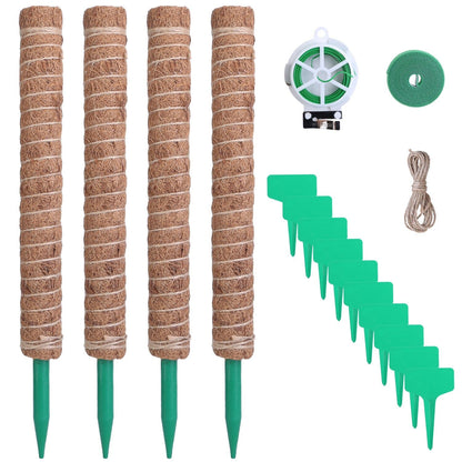 Rynx | 4-Pieces: Coco Coir Expandable Moss Pole for Climbing Plants