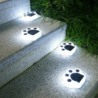 Rynx | 4 Pieces: Cute paw-shaped solar garden lights