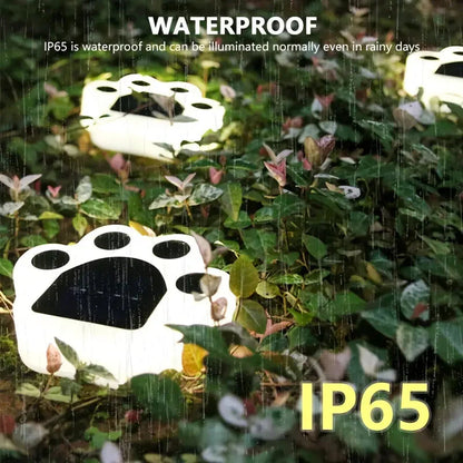 Rynx | 4 Pieces: Cute paw-shaped solar garden lights