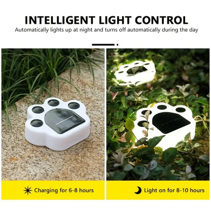 Rynx | 4 Pieces: Cute paw-shaped solar garden lights