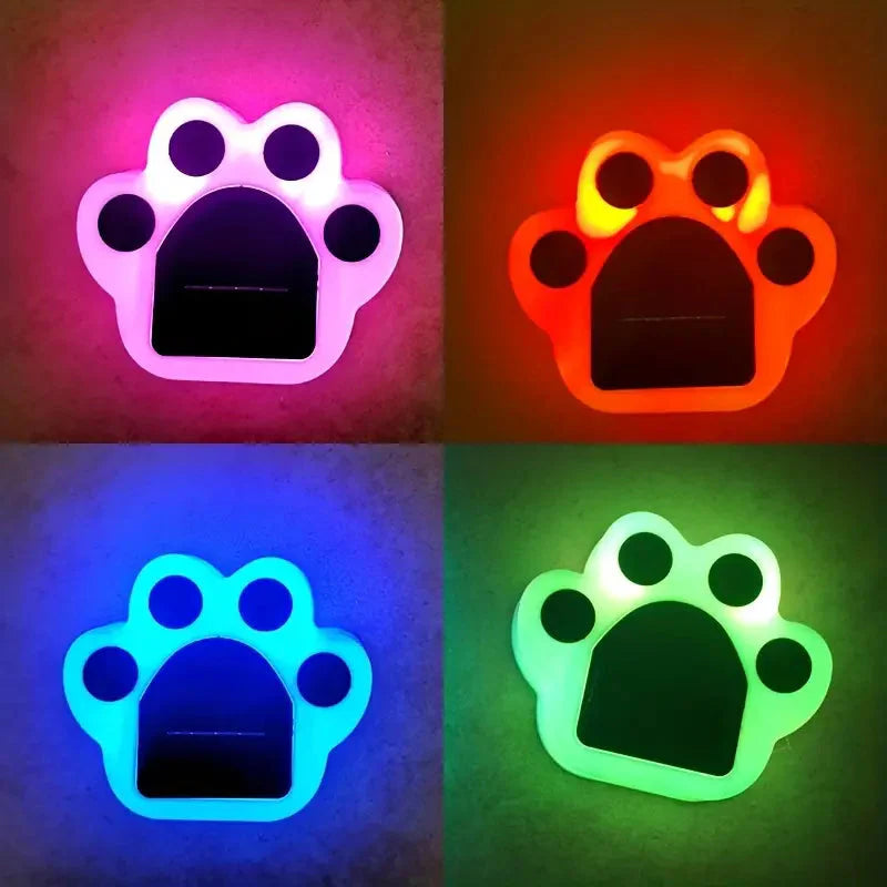 Rynx | 4 Pieces: Cute paw-shaped solar garden lights