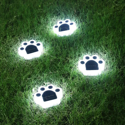 Rynx | 4 Pieces: Cute paw-shaped solar garden lights