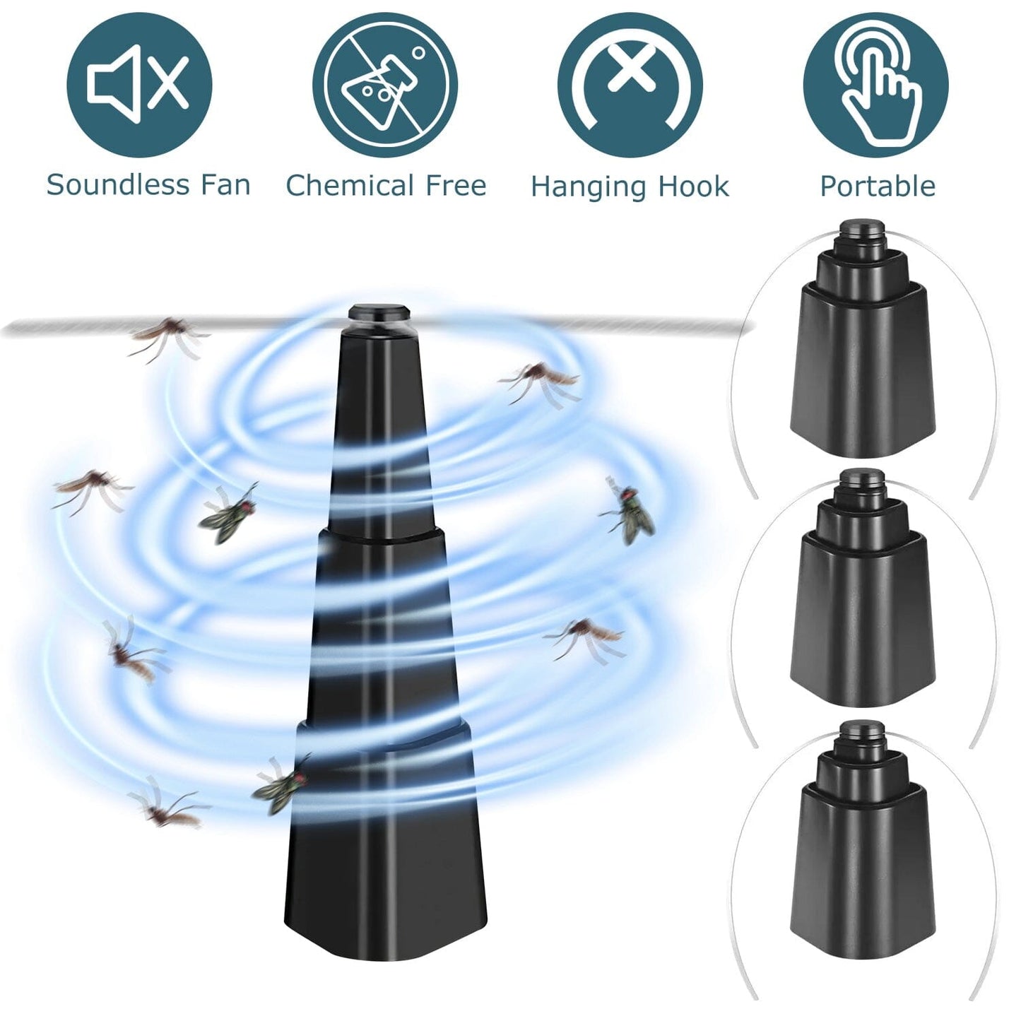 Rynx | 4-Piece: Fly Repellent Fan Table Battery Operated Insect Repellent