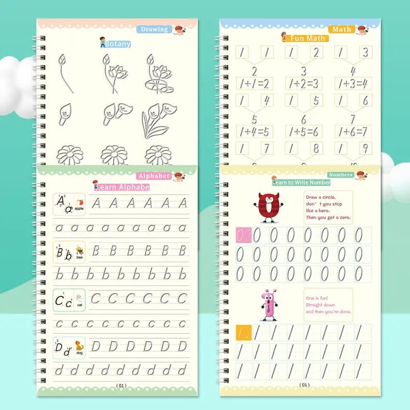 Rynx | 4-piece Reusable Learning Booklet Set for Children