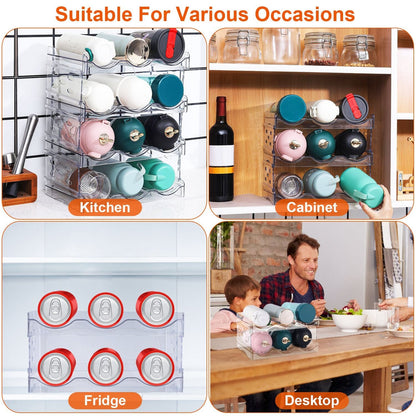 Rynx | 4-layer bottle storage 12 bottles transparent stackable Organizer holder shelf