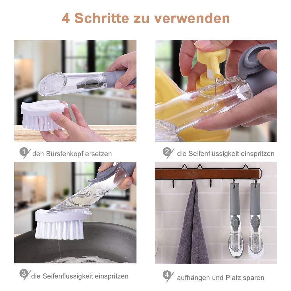 Rynx | Bequee Soap splashes kitchen cleaning brush with long handle scrubber