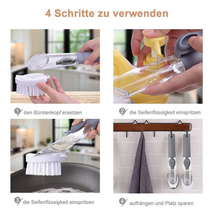 Rynx | Bequee Soap splashes kitchen cleaning brush with long handle scrubber