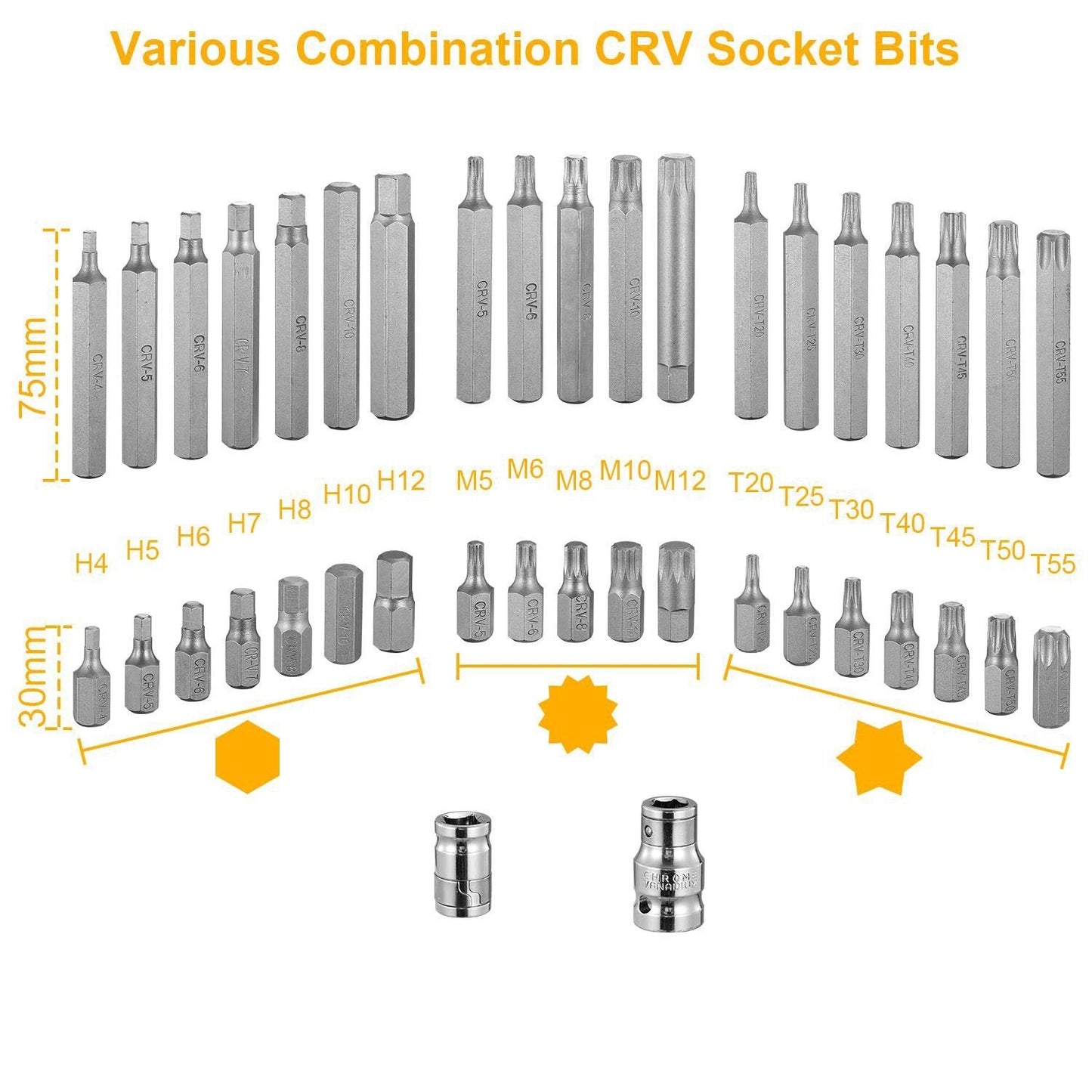 Rynx | 40-piece: Socket Bit Set Hex Torx Spine
