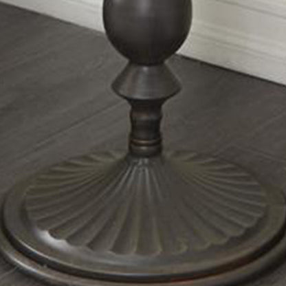 Rynx | Brown Metal Round Farmhouse Accent Table