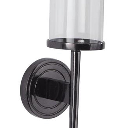 Rynx | Black Metal Hurricane Wall Candle Holder