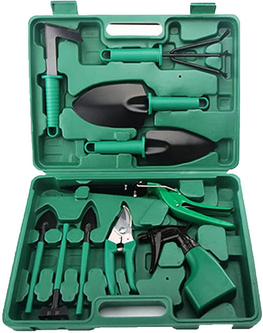Rynx | 10 Piece Garden Tool Set Garden Tools Garden Kit with Carry Case, Garden Cutter