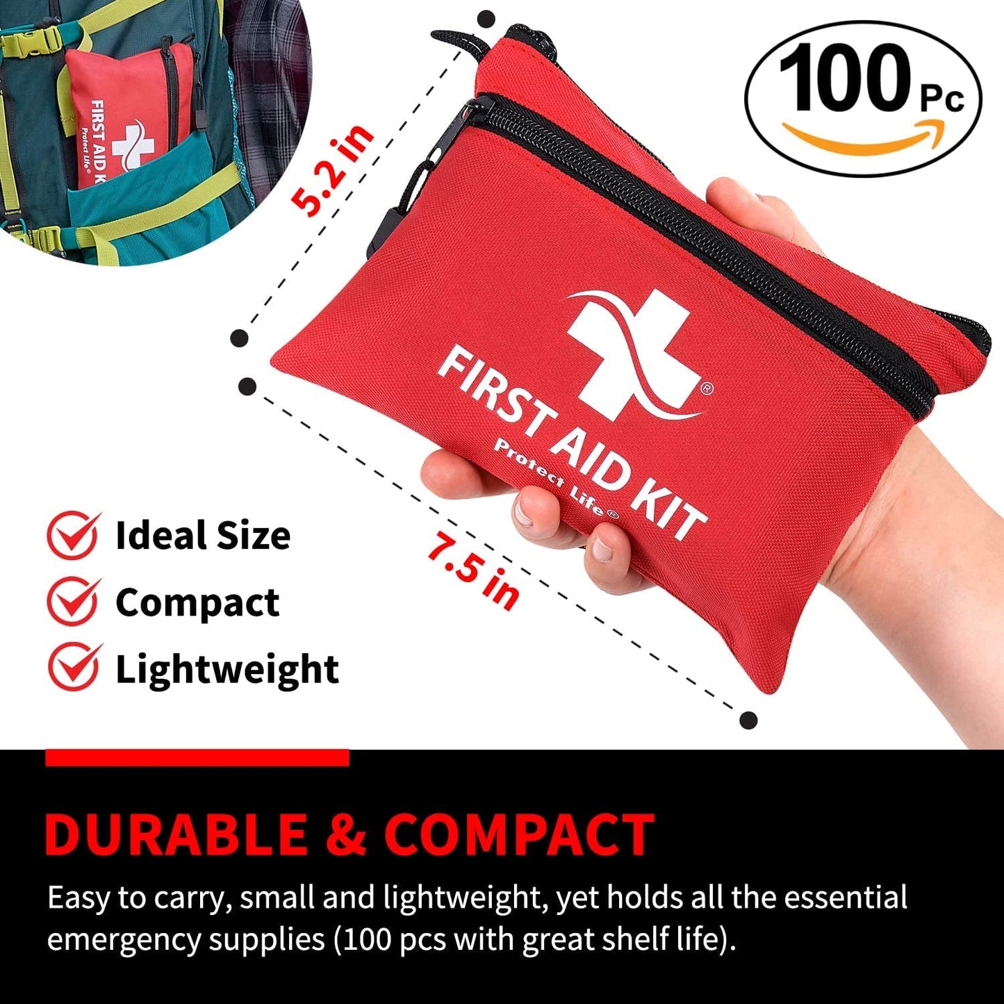 Rynx | First Aid Kit for Home/Businesses - Emergency Kit/Travel First Aid Kit for Car. Small, Mini First Aid Bag Survival/Medical Kit. Hiking First Aid Kit Camping/Backpack kit