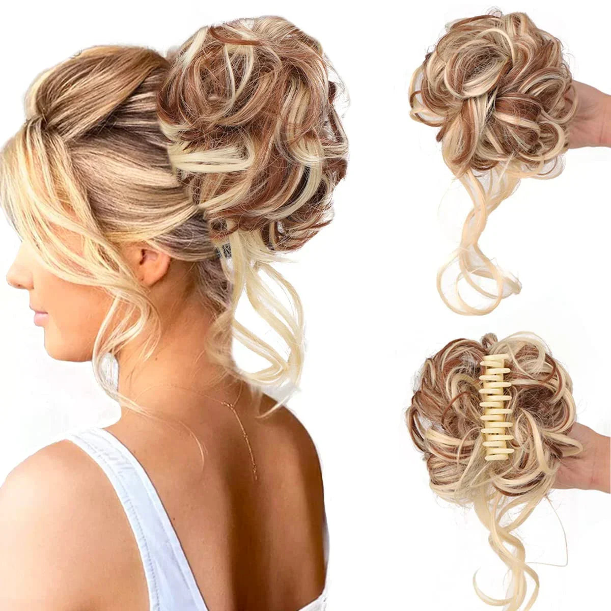Rynx | Rose Curlybun: Instant Curly Bun Hair Clamp