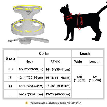 Rynx | Soft Mesh Cat and Dog Vest Harness with Leash Set