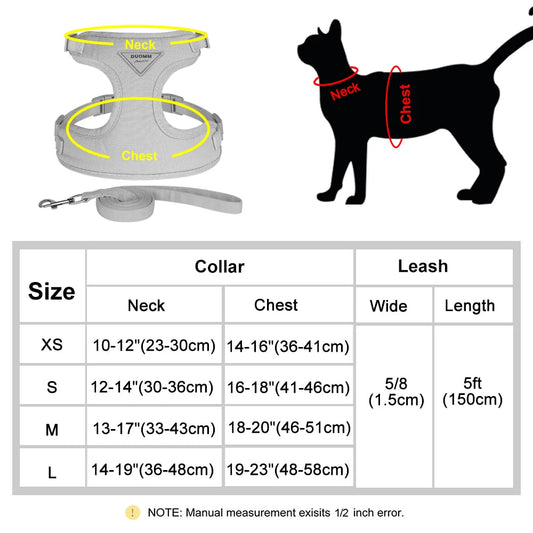 Rynx | Soft Mesh Cat and Dog Vest Harness with Leash Set