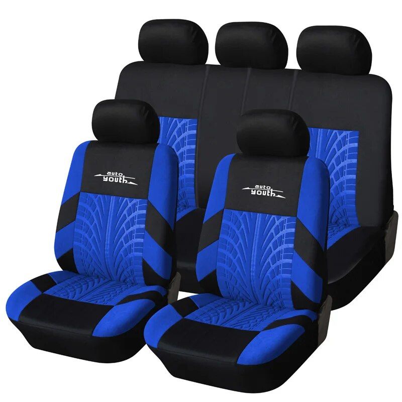 Rynx | Universal Fit Embroidered Car Seat Cushions with Tire Track Detail