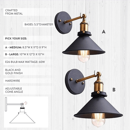 Rynx | Pivoting European wall lamp, Choose your size