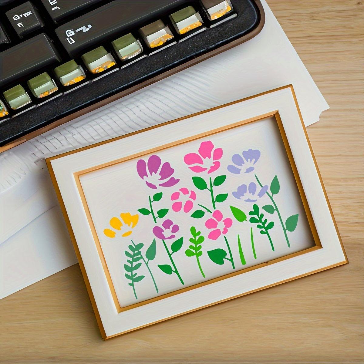 Rynx | 12-piece reusable flower stencil set with cherry blossom and ivy patterns