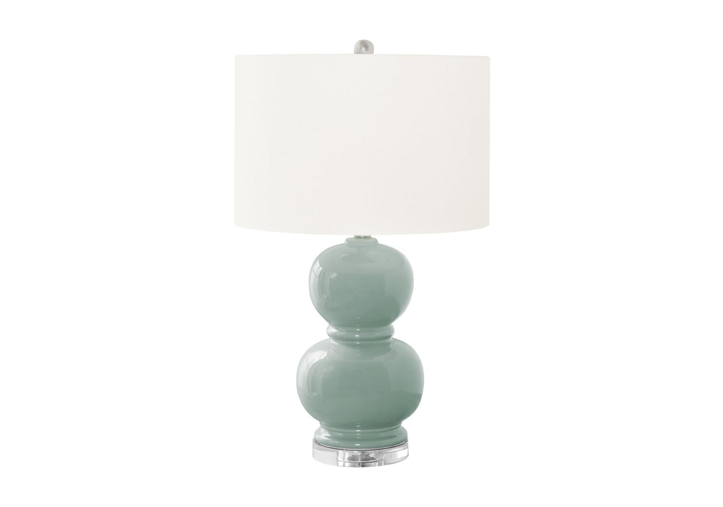 Rynx | Monarch Specialties 9743, Blue Cream, Modern Lighting Table Lamp Ceramic Ivory Shade, 15" L X 15" W X 25" H