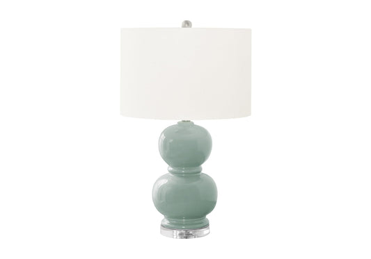 Rynx | Monarch Specialties 9743, Blue Cream, Modern Lighting Table Lamp Ceramic Ivory Shade, 15" L X 15" W X 25" H