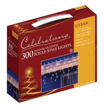 Rynx | Ace Trading - Wec Celebrations Glowing Light Icicle Light Set Clear 17 Ft. 300 Lights