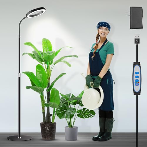 Rynx | Garpsen Growth Light For Indoor Plants, Full Spectrum Led Plant Light With Stand, 3 Color Modes Floor Grow Lamp With Timer 6/12/16H, 5 Dimmable Levels, 67'' Adjustable Height For Large Plants