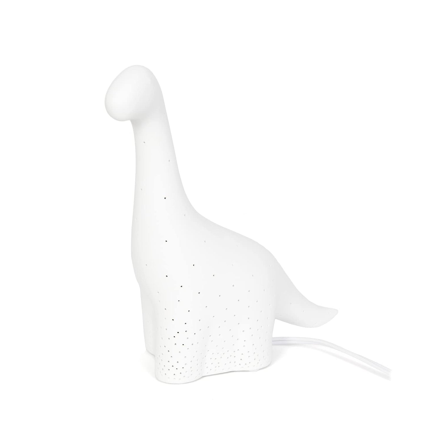Rynx | Simple Designs Lt2093-Wht Porcelain Brontosaurus Dinosaur Table Lamp, White