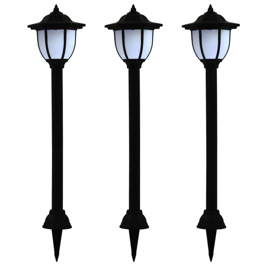 Rynx | Vidaxl Outdoor Path Lights 3 Pcs, LED Solar Path Lights With Ground Spike, Landscape Lighting, Sidewalk Lighting For Garden Backyard, Black