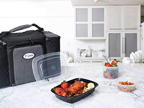 Rynx | 50 Piece: Meal Prep Reusable Containers - BPA-Free - Bento Insulated Lunch Boxes