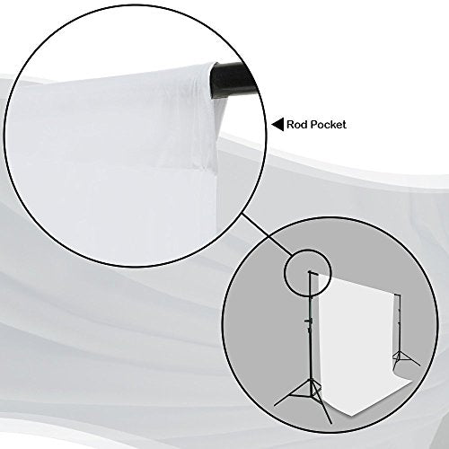 Rynx | Studio 6 ft X 9 ft White Photo Video Photography Studio Fabric Backdrop Background Screen, JSAG103