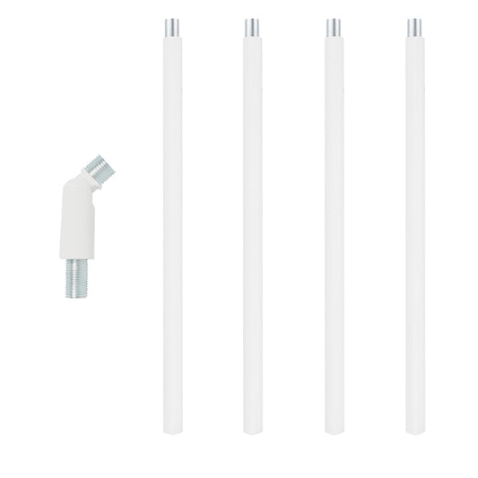Rynx | Shengqingtop M10 Threaded Extension Rod With Slanted Roof Adapter Set For Pendant Lamp, Kitchen Lighting, White