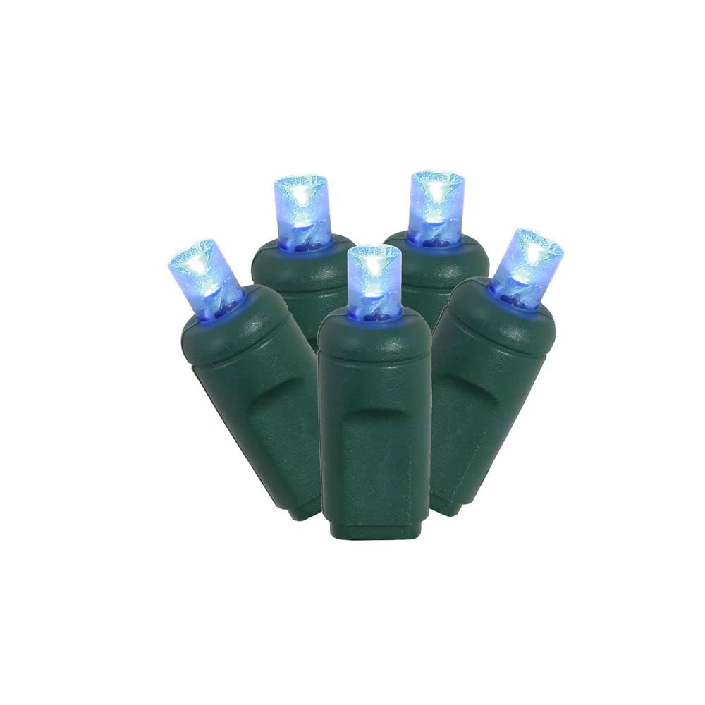 Rynx | Vickerman 70 Blue Blinking Led Lights On Green Wire, 4" Spacing X 24' Long Light String.