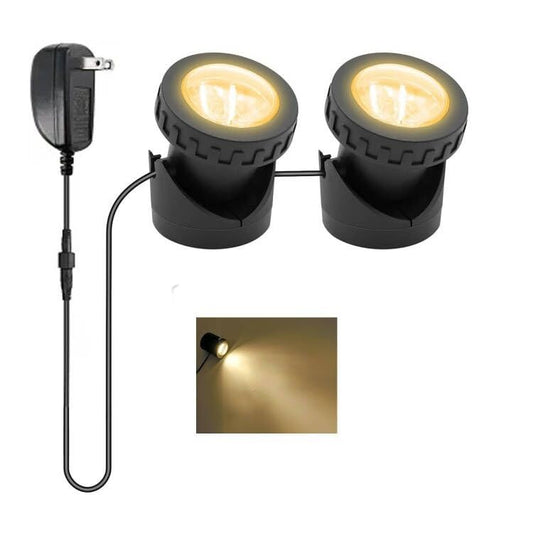 Rynx | Tensul Warm White Pond Light, 2500K Underwater Landscape Spotlights, Ip68 Waterproof Submersible Fountain Lights For Garden Patio Aquarium Pond Fountain Waterfall (2 Lights)