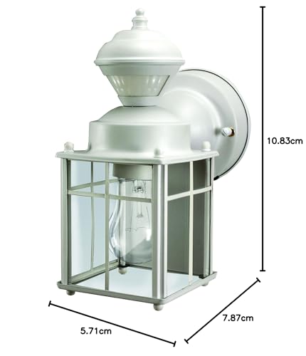 Rynx | Heath Zenith Motion Activated Lantern, White Bayside Mission Style, Glass - Bulb Not Included
