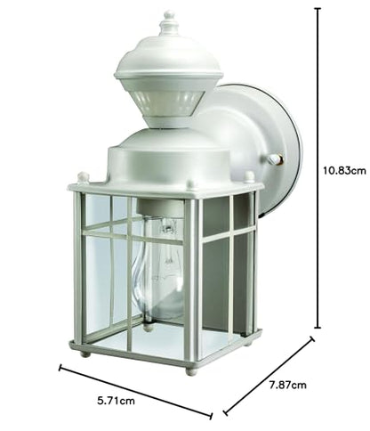 Rynx | Heath Zenith Motion Activated Lantern, White Bayside Mission Style, Glass - Bulb Not Included