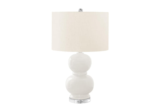 Rynx | Monarch Specialties 9744, Cream, Modern lighting table lamp ceramic ivory shade, 15" L X 15" W X 25" H